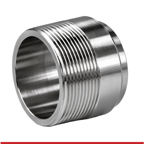 A619WBK 3" BUTT-WELD X MALE NPT ADAPTER - MACHINE FINISH -316L