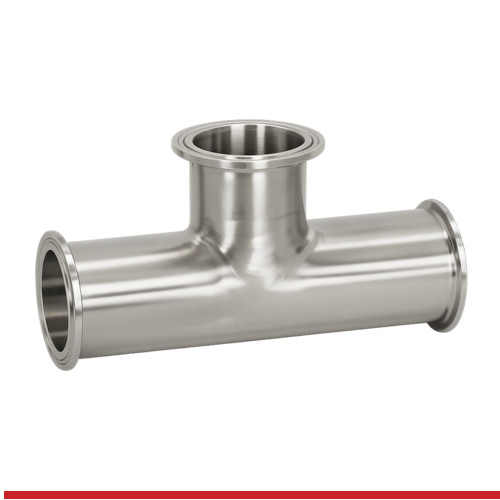 7WWMS-1-7-316 1" WELD END TEE W/ SHORT OUTLET CLAMP - 7WWMS, 316SS, POLISHED