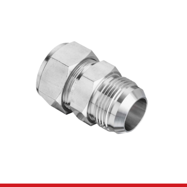 SAU 2-4U-TM 1/8 in O.D. X 1/4 in Male JIC Union, Bored Through - Superlok