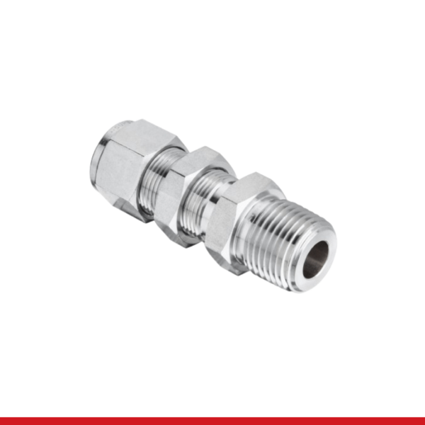 SSBMC 4-6U 1/4 in O.D. X 9/16-18 SAE Male Bulkhead Connector  - Superlok
