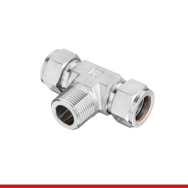 SMBT 4S-2N 1/4 in O.D. X 1/8 in MNPT Male Branch Tee (Single Ferrule) - Superlok