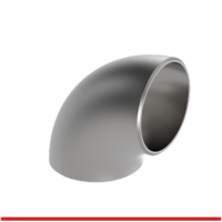 PFBW-S90-H1WND 1-1/2" SCH 10S SS T304/T304L WELD SR 90 ELBOW PIPE FITTING DOMESTIC