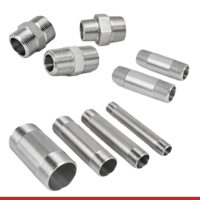 PIPE-NIPPLES - STAINLESS-CARBON-BRASS