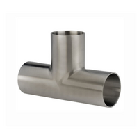A67WF-UP 1 in Butt-Weld Long Tee - Unpolished -316L