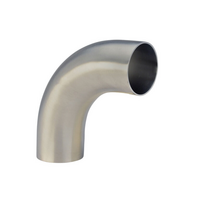 A4L2SF-UP 1 in Butt-Weld 90 Elbow With A Tangent- Unpolished -304